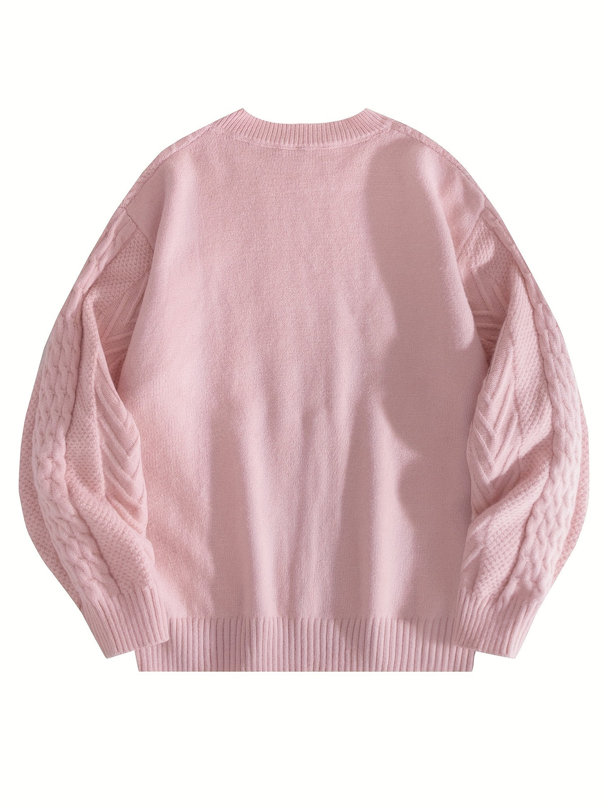 Cozy Cable Knit Sweater for Men - Soft, Warm & Stylish Pullover with Round Neck - Perfect for Fall/Winter Casual Wear, Genghis Khan, Home & Outdoor, Couple's Version