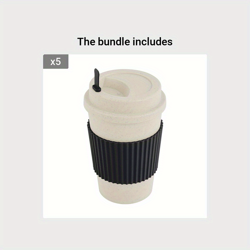 1pc 21oz Portable Reusable Coffee Cup, Travel Wheat Straw Fiber Mug for Restaurant, Hotel, Commercial, Outdoor, Office, Home, Car Use - 4 Colors Available