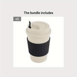 1pc 21oz Portable Reusable Coffee Cup, Travel Wheat Straw Fiber Mug for Restaurant, Hotel, Commercial, Outdoor, Office, Home, Car Use - 4 Colors Available