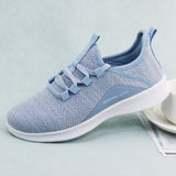 Women's Casual Slip-on Sneakers, Lightweight Lace Up Running Shoes, Knitted Low Top Sneakers