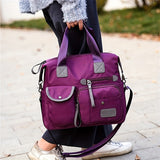 Women Tote Bag With Multi Pockets, Large Capacity Shoulder Bag, Lightweight Nylon Crossbody Bag For Travel