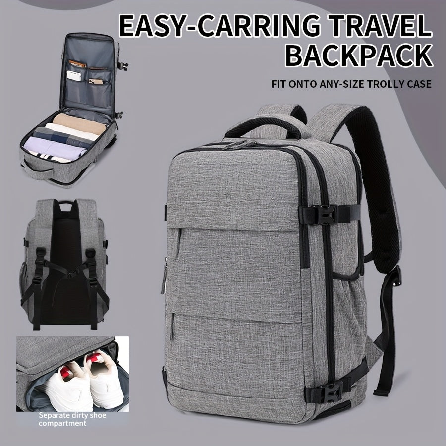 15.6 Inch Laptop Backpack for Men & Women - Lightweight High Quality Travel Backpack with Shoe Compartment, Large Capacity College School Bag, Adjustable Chest Pockets & Ergonomic Design for Business Commuting, Outdoor Advent
