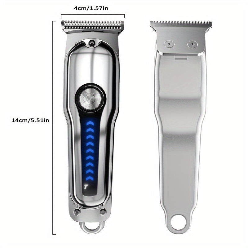 2pcs/Set Professional Hair Clipper Set, USB Rechargeable Electric Razor Fine Cutter Beard Trimmer Razor Cordless Hair Cutting Machine For Men
