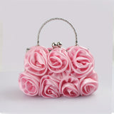 Elegant Floral Embellished Purse with Kiss Clasp
