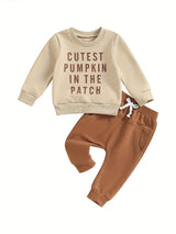 10% Polyester 90% Cotton Toddler Boys Long Sleeve Letter Print Sweatshirt and Pants Set - Soft, Breathable, and Cozy Fall Winter Outfit for Casual Daily Wear - Regular Fit, Slight Stretch, and Pullover Design