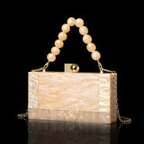 Mini Elegant Dinner Clutch Bag, Classic Acrylic Banquet Handbag, Women's Formal Purse For Wedding Party Prom