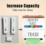 2-in-1 Wooden Wall-Mount Garbage Bag Dispenser & Organizer - Large Capacity, White/Black for Kitchen & Bathroom Essentials