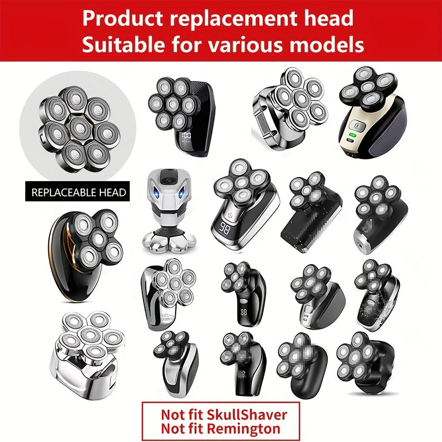 8 Blades Electric Shaver Replacement Heads, Shaver Replacement For Electric Razor Shaving Bald Tool, Head And Face Electric Razor Shaver Head