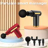 Ultra-long Battery Life, Four Kinds Of Massage Heads Can Be Replaced With Massage Guns MINI Convenient TYPE-C Electric Massager, Six-speed Adjustable Mute Fascia Gun, Multi-function Button Fascia Gun.