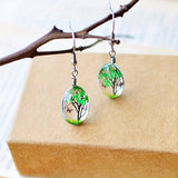 Dried Flower Tree Butterfly Design Dangle Earrings Bohemian Elegant Style Exquisite Gift For Women Daily Casual