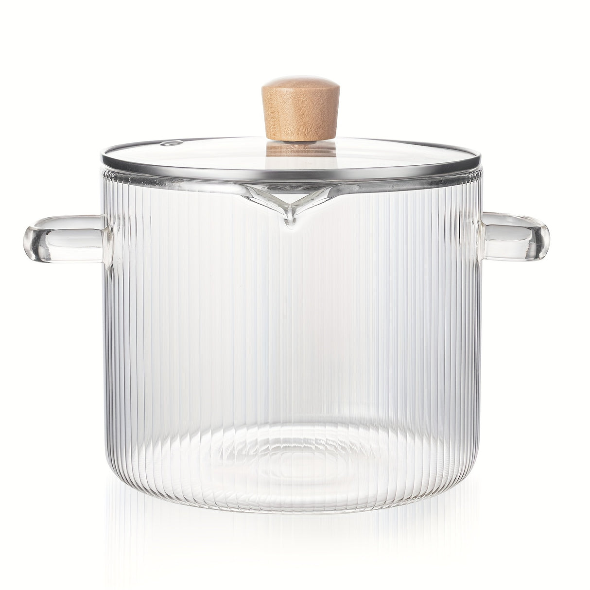 1pc, Glass Soup Pot, Glass Cooking Pot With Lid, 2.3L (78oz) Heat Resistant Borosilicate Glass Cookware, Stovetop Pot Set, Paella Pan Simmer Pot With Cover Safe For Soup, Milk