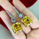 [Citrine Earrings] Exquisite Citrine Dangle Hanging Hook Earrings | for Women Bridal Wedding Jewelry