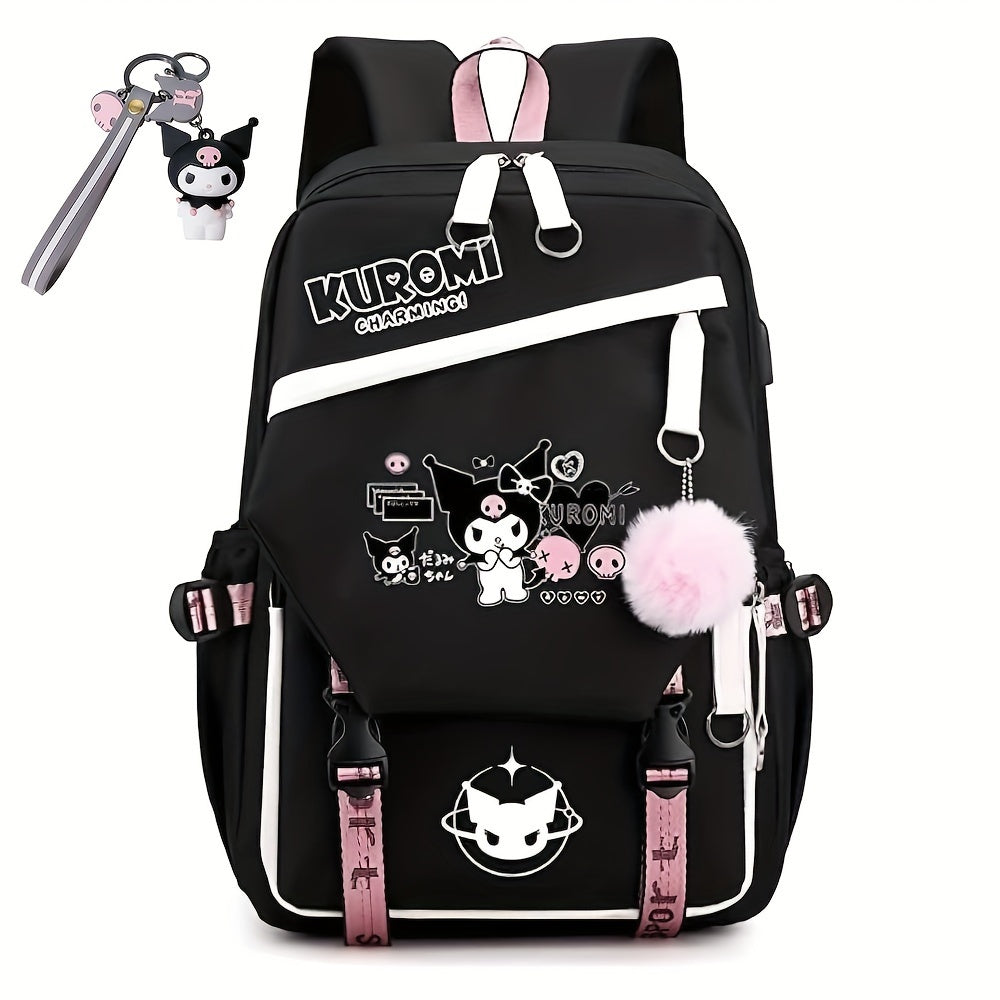 Hello Kitty Kurumi Cute Laptop Backpack Women Travel Hiking Backpack Men Large Cartoon School Bag 18 Inch