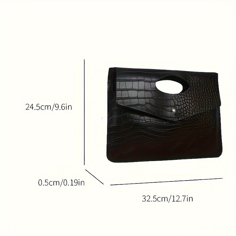 Fashion-Forward Crocodile Pattern Envelope Clutch Bag for Women - Chic, Durable & Multi-Functional, Wristlet & Coin Purse, Perfect Everyday Accessory