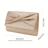Sparkling Ruched Evening Clutch Bag - Glitter Envelope Purse for Women, Perfect for Cocktail Party, Carnaval, Wedding, Music Festival, and Formal Occasions
