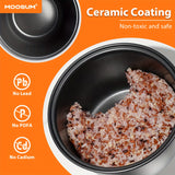 MOOSUM Electric Rice Cooker with One Touch for Asian Japanese Sushi Rice, 10-cup Uncooked/20-cup Cooked, Fast&Convenient Cooker with Steamer, Stainless Steel Housing and Auto Warmer