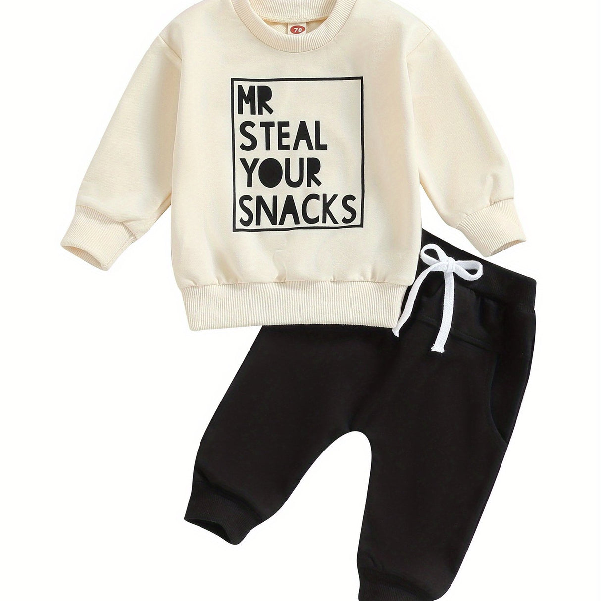 Toddler Boys 2PCS Pants Sets Long Sleeve Letter Print Sweatshirt Tops and Drawstring Pants Sets