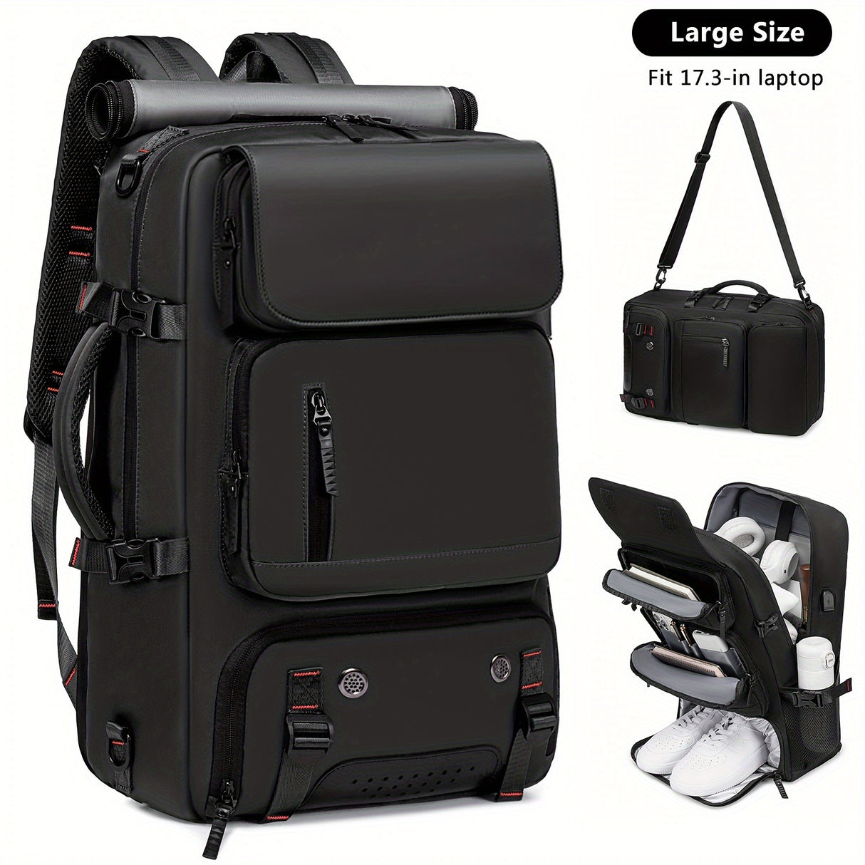 Multi-functional Large Capacity Backpack For Man Women, Hiking & Camping, Outdoor Knapsack With Shoes Compartment & USB Charging Port, Men's Business Laptop College Bag, Ideal Gifts