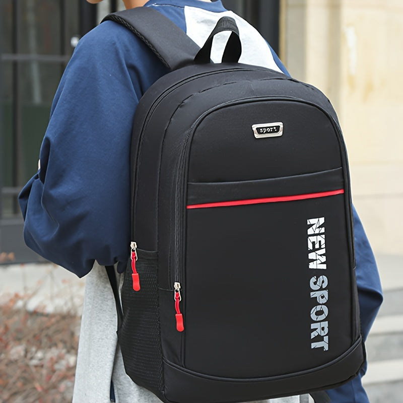 School Bag Male Junior High School Campus Simple Korean Version Of Fashionable Backpack Leisure Backpack Male Computer Bag [Zipper Direction Random]