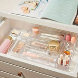 9pcs Clear Drawer Organizer Set for Makeup & Accessories - Versatile Storage Solutions for Cosmetics, Brushes, and Bathroom Essentials
