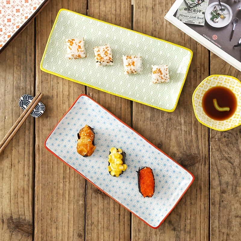 2 Pcs Ceramic Dinner Plate, 9.8" Rectangular Plates, For Dessert, Appetizers, Sushi, Wings, Dumplings, Fruit, Microwave Oven Dishwasher Safe, For Thanksgiving, Halloween, Christmas, Birthday Party, Wedding And Other Activitie
