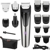 Beard Trimmer For Men, All-in-One Men's Hair Clipper Hair Trimmer, Mustache Body Nose Ear Facial Cutting Shaver, Electric Razor Grooming Kit, USB Rechargeable Cordless & Led Display, Holiday Gift For Him Father's Day Gift