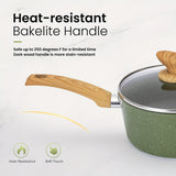 Mix Patio Pots And Pans Set Nonstick, 12/17/30 Pieces Induction Kitchen Cookware Set, Granite Coating Cooking Pans Set (Black, Green)