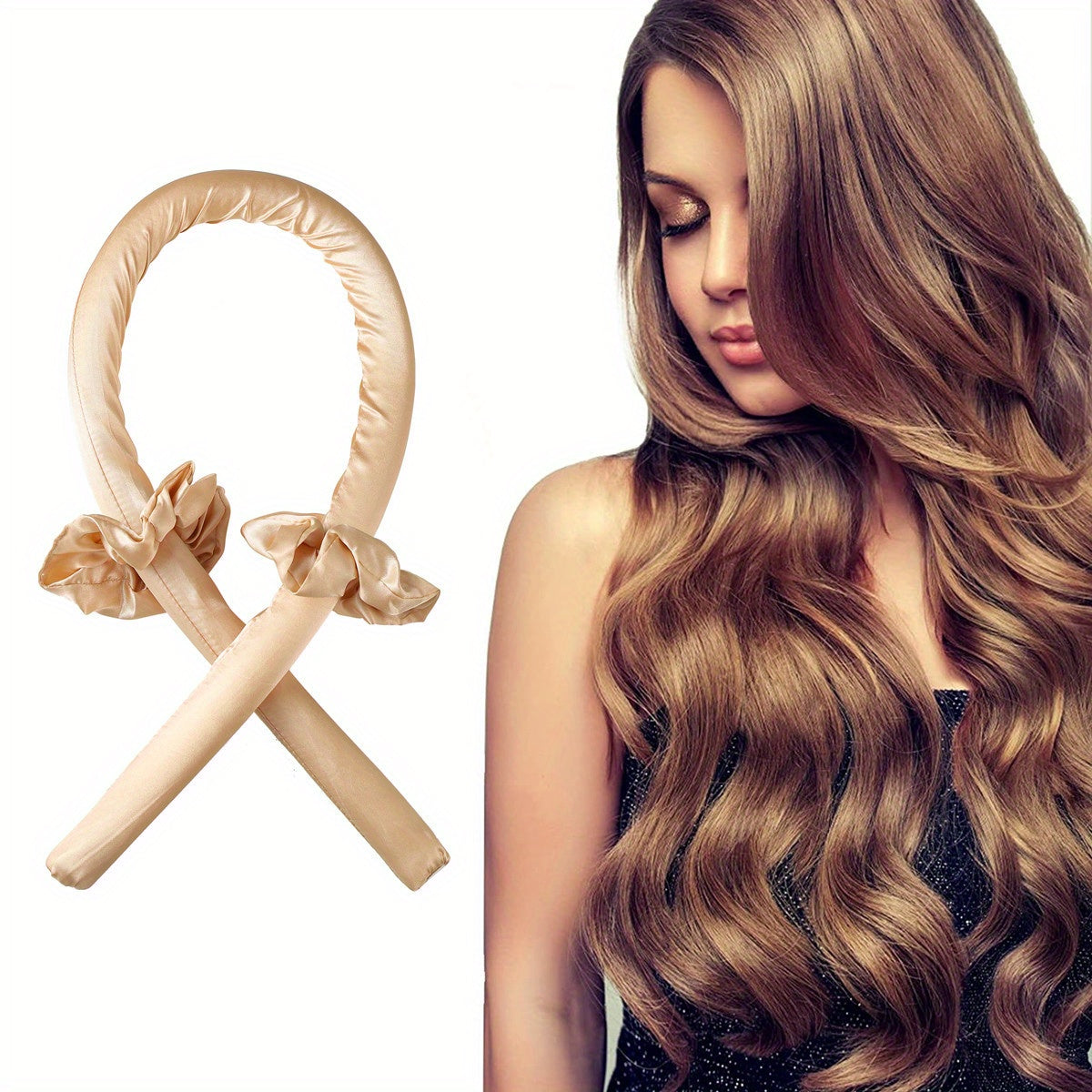 3pcs/Set Heatless Curling Rod Headband With Hair Ties - DIY Lazy Ribbon Hair Curler Tool For Effortless Waves And Curls