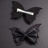 2pcs, Delicate Gothic Punk Bat Wings Design Hair Bows, Girls Halloween Style Casual Leisure Hair Accessories, Gift Photo Props