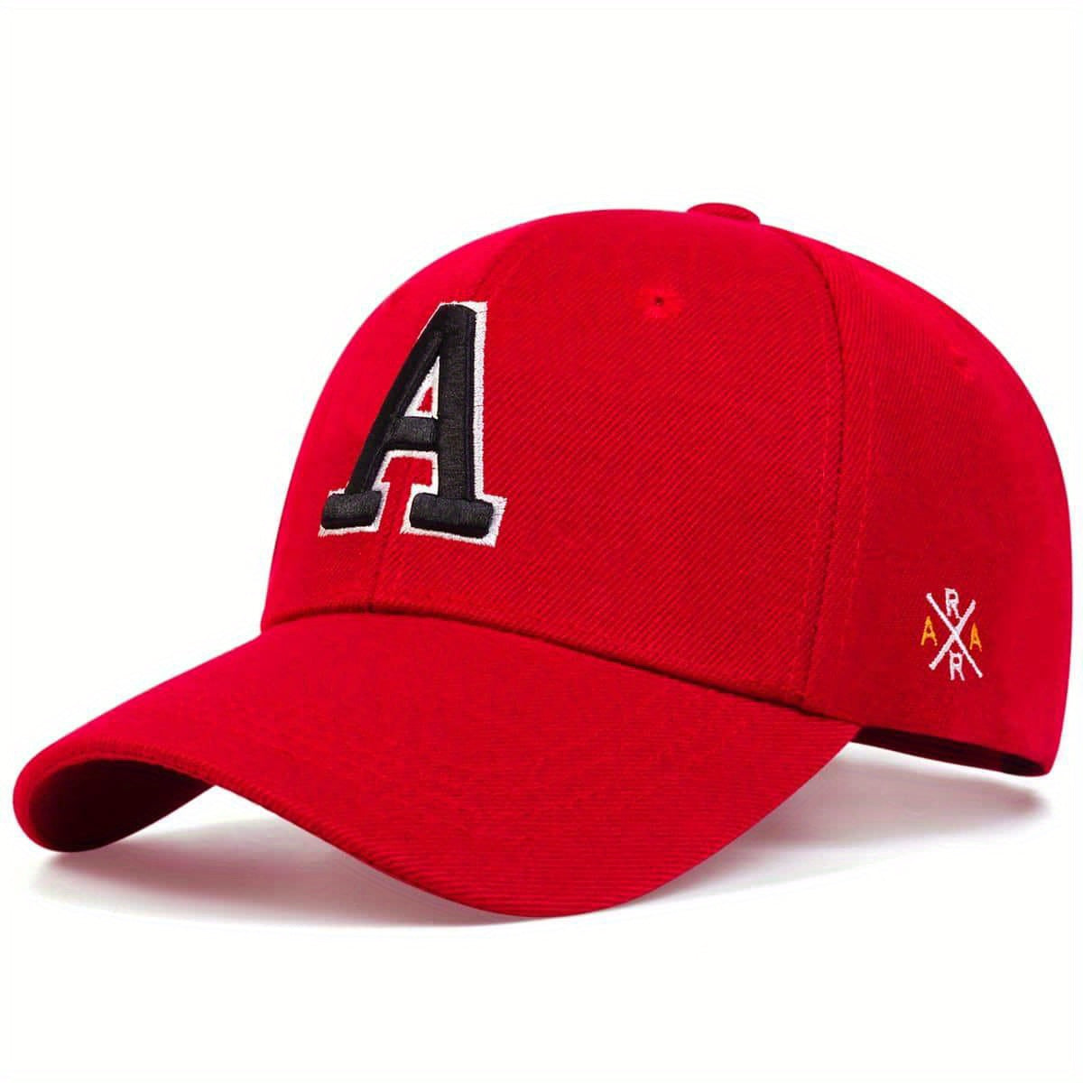 Solid Color Simple Casual Sports Hat - Letter A Embroidery Baseball Cap - Sunscreen Dad Hats