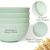 16pcs Unbreakable Wheat Straw Dinnerware Sets, Lightweight Plates Cups And Bowls Sets, Dishwasher Microwave Safe, For RV Outdoor Camping