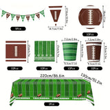 [Football Party Essentials] 60pcs Football Party Supplies Kit - Dinner Plates, Dessert Plates, Napkins, Cups, Banner and Touchdown Tablecloth - Football Birthday Party Gameday Tailgate Party Decorations