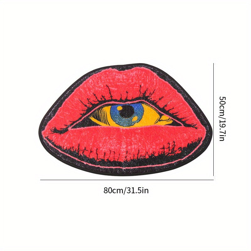 1pc Soft and Non-Slip Lips Shaped Bath Rug - Absorbent and Machine Washable for Home, Living Room, Kitchen, and Bathroom, Bathroom Decor, Bathroom Accessory