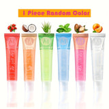 1/2/6pcs Ultra-Hydrating Lip Gel Collection - Nourishing Vitamin E, Rosehip, Argan Oil, Mint, Aloe, Coconut Moisturizing Transparent Lip Gloss with Plant Squalane - Random Color, Long-Lasting, Non-Sticky, Clear Lip Oil for So