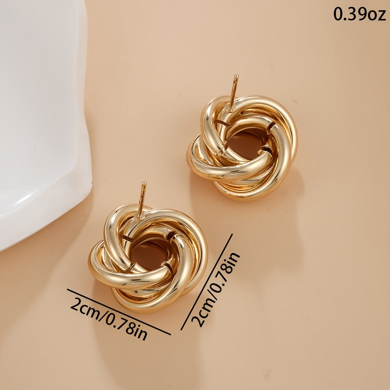 Stylish Earrings in a Minimalist Circular Flower Shape