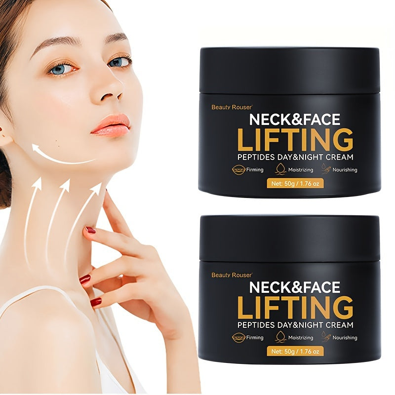 [Neck & Face Hydrating Cream] 50g Neck & Face Lifting Peptides Day & Night Cream - With Hyaluronic Acid, Vitamin E And Acetyl Hexapeptide-8 Peptides, Day & Night  Smooth skin - Firming And Lifting, Hydrating Face Cream (1.76o