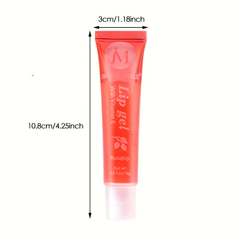 1/2/6pcs Ultra-Hydrating Lip Gel Collection - Nourishing Vitamin E, Rosehip, Argan Oil, Mint, Aloe, Coconut Moisturizing Transparent Lip Gloss with Plant Squalane - Random Color, Long-Lasting, Non-Sticky, Clear Lip Oil for So