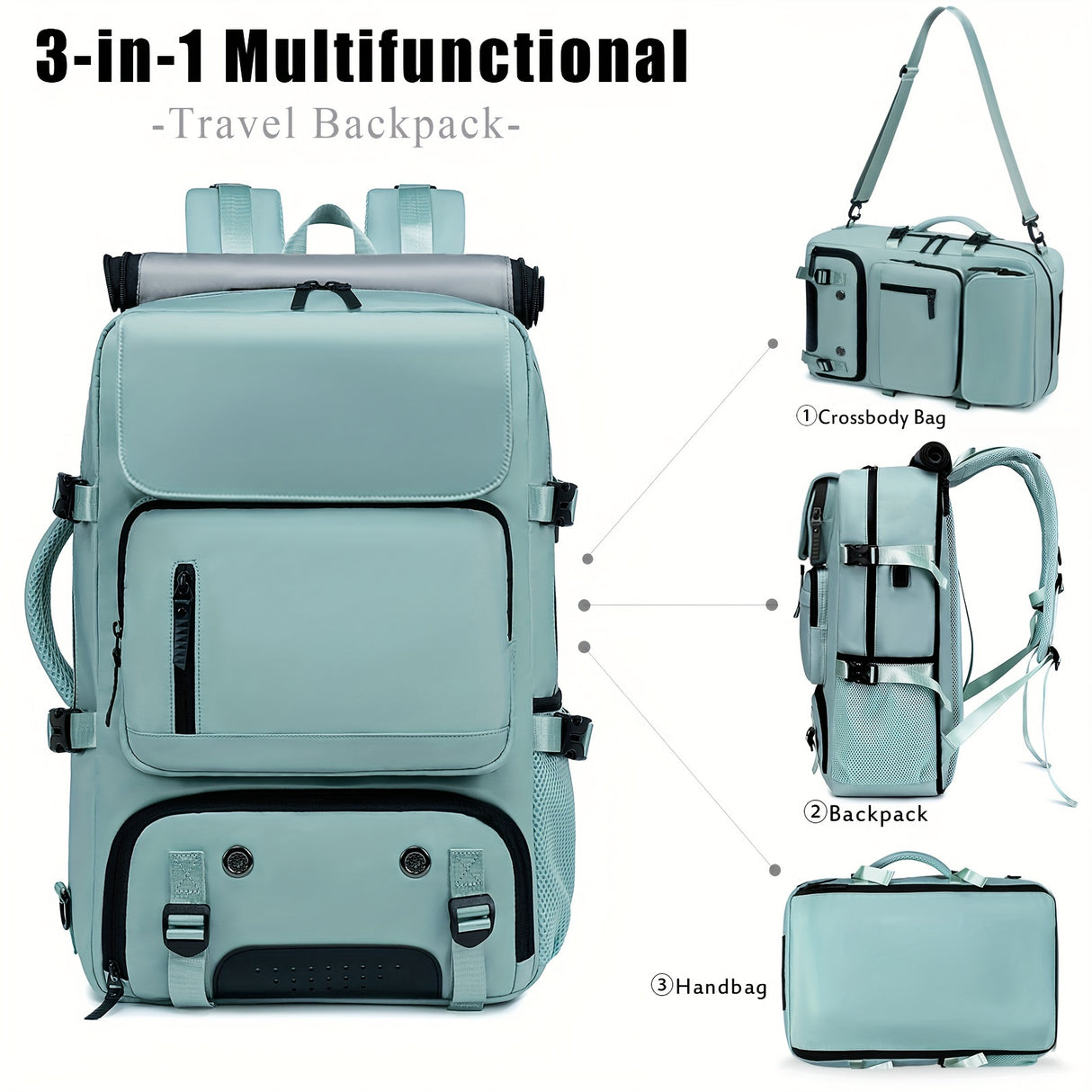 Multi-functional Large Capacity Backpack For Man Women, Hiking & Camping, Outdoor Knapsack With Shoes Compartment & USB Charging Port, Men's Business Laptop College Bag, Ideal Gifts
