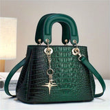 Luxurious PU Crocodile Print Tote Bag - Spacious Interior, Zipper Closure, Polyester Lining, Top Handle Satchel, Shoulder Bag, Crossbody Bag & Purse - Elegant Womens Fashion Handbag with Edge Painted Details