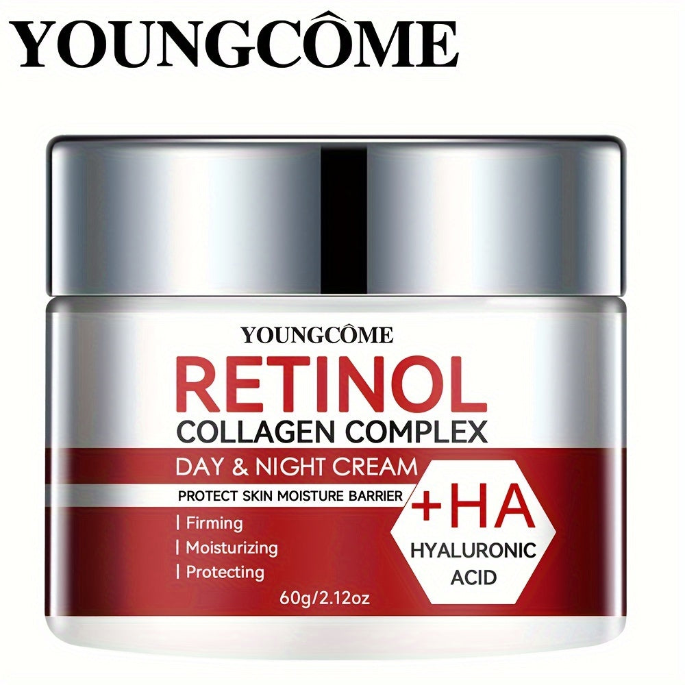 Retinol & Collagen Hydrating Cream - 60g | Deep Moisture for Dry, Rough Skin | Makes Skin Silky & Radiant | Hypoallergenic with Glycerin, Vitamin E & Hyaluronic Acid