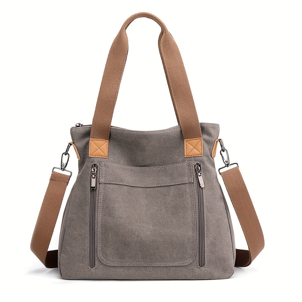 Vibrant Geometric Canvas Tote Bag - Lightweight, Foldable, Casual Messenger Bag for Women - Perfect for Daily Use, Polyester Lining, and Unisex Design