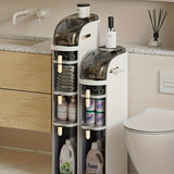 1pc Slimline Multi-Tier Waterproof Storage Cabinet with Rollers - Space-Saving Solution for Bathroom Essentials & Linens, No Assembly Required, Easy Access, and Durable Construction