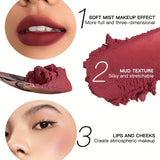 1pc, Non-Sticky Lasting Lip Glaze, Matte Lip Mud, High Pigment Liquid Lipsticks Lip Gloss, Ideal Mardi Gras Festival Party Makeup, With Black Green Blue White Glossy Pink Highlighter Rose Brown Purple Tones