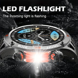 Smart Watch Wireless Answer And Call SOS Outdoor Watch Outdoor Sports Watch LED IP68 Waterproof Compass Fitness Tracker Pedometer Multimedia Message Display, Suitable For Android&IPHONE Mobile Phones, Men's And Women's Smart