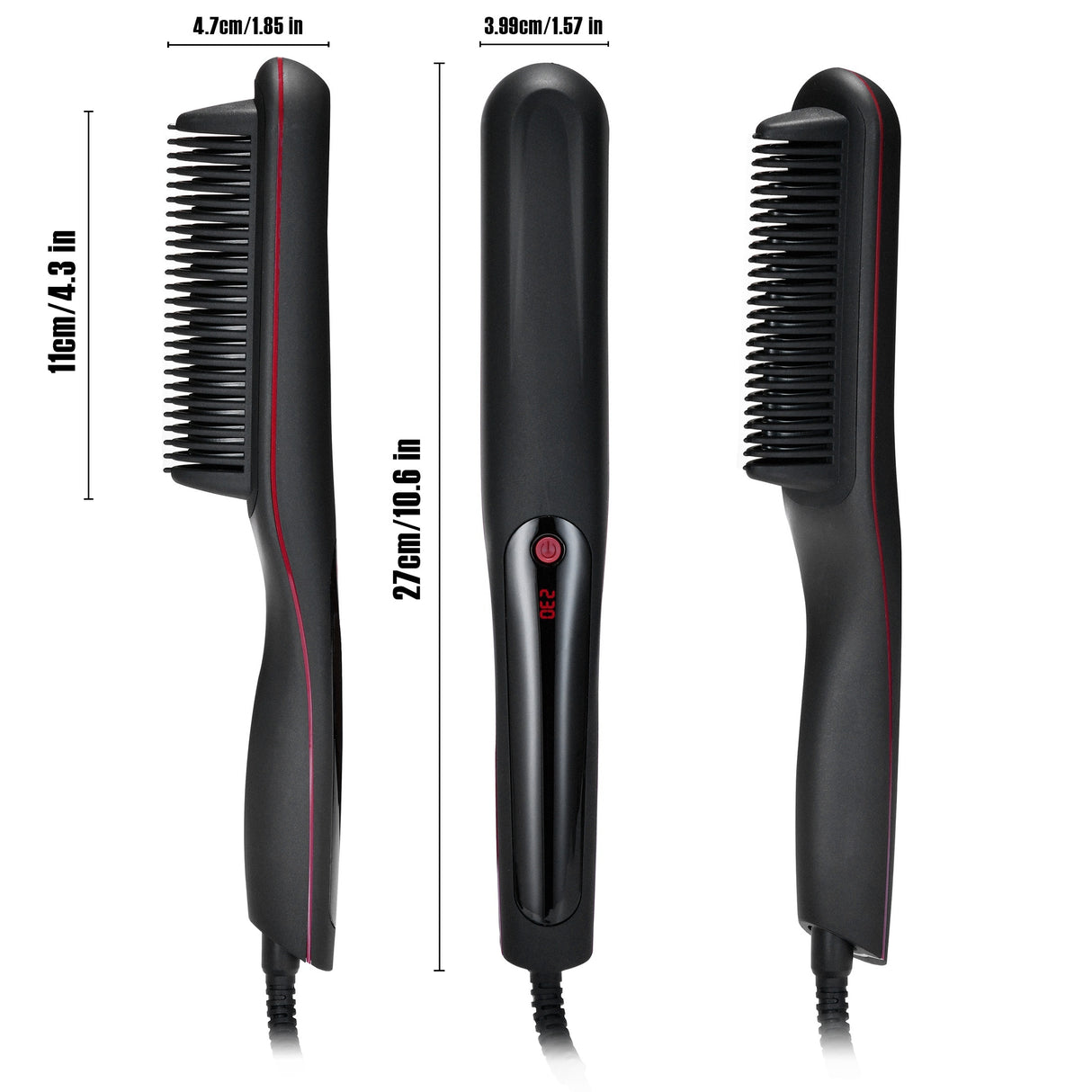 2-in-1 Ceramic Hair Straightener Brush - Advanced, All-in-One Styling Tool with Quick-Heat Tech & LCD Display - Perfect for All Hair Types, Daily Use & Stylish Womens Gift