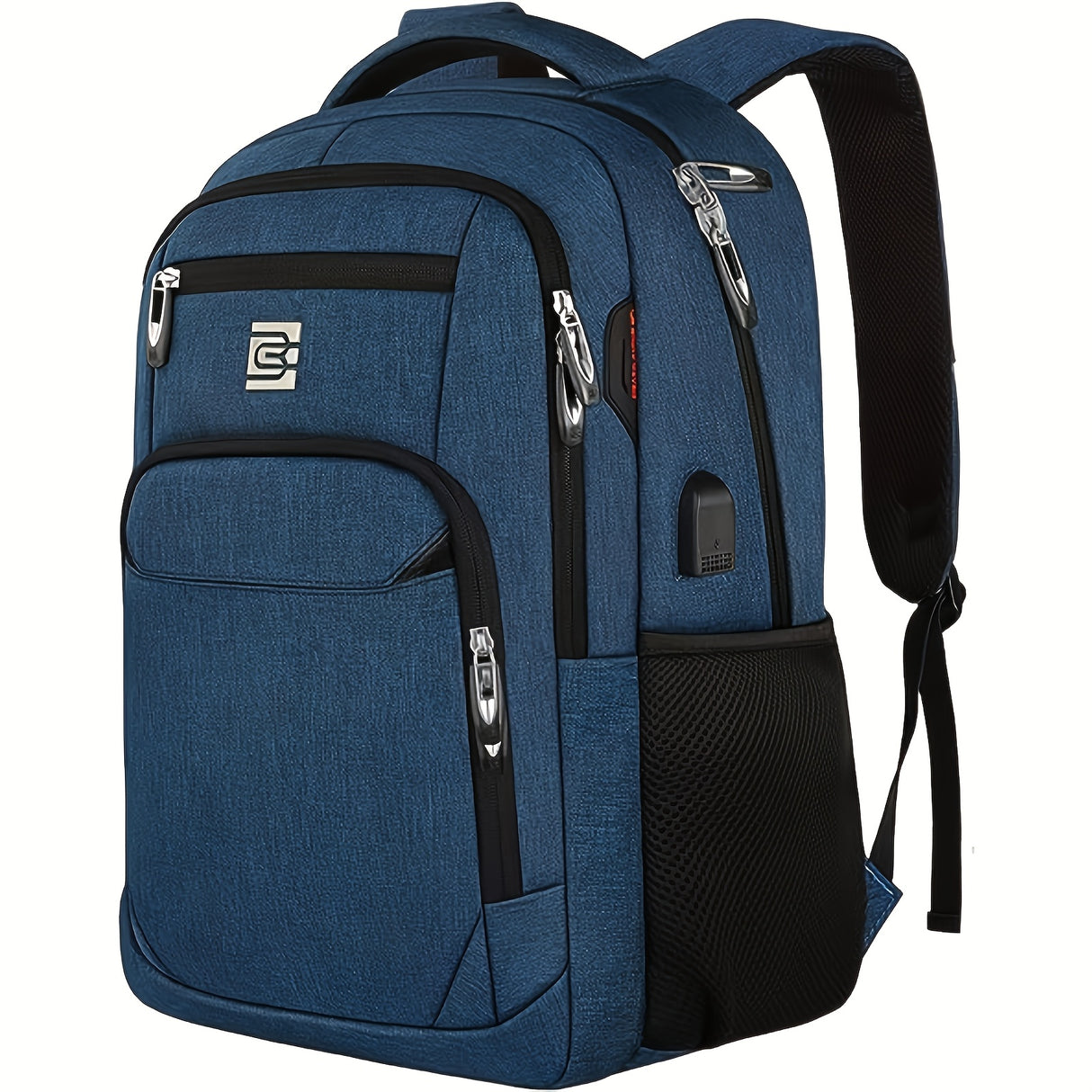 Laptop Backpack for Men Women, Business Travel Laptop Backpack with USB Charging Port, College Bag Daypack for Work, Business Computer Backpack Bag Fit 15.6 Inch Laptop (Black, Blue, Light Grey 15.6 Inch)