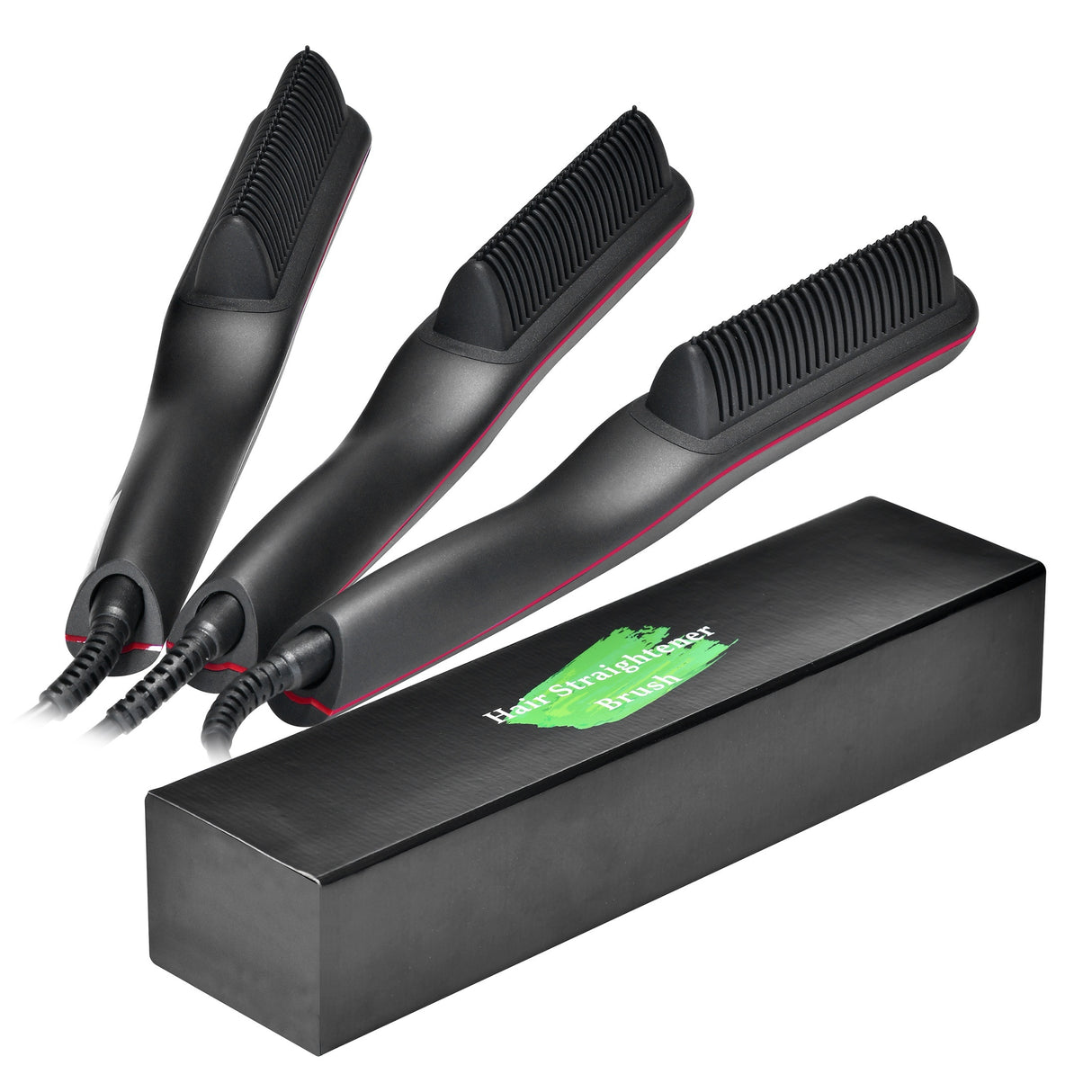 2-in-1 Ceramic Hair Straightener Brush - Advanced, All-in-One Styling Tool with Quick-Heat Tech & LCD Display - Perfect for All Hair Types, Daily Use & Stylish Womens Gift