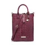 Luxurious Crocodile Embossed PU Tote Bag - Removable Strap, Buckle Closure, Edge Painted - Classic Womens Office and Work Purse for Trendy Ladies