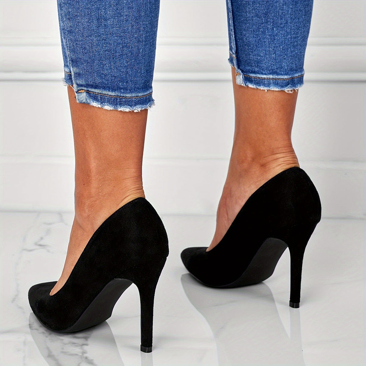 Women's Solid Color Stiletto Heels - Elegant Pointed Toe Dress Pumps, Stylish Slip On Heels - For Women - Perfect for Parties & Evening Events - Ideal Gift for Fashionistas