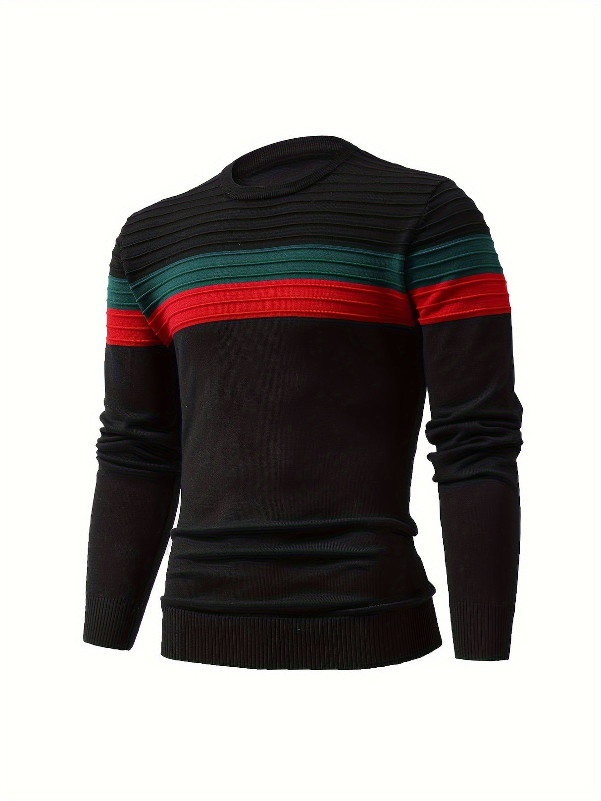 Cool Knitted Sweater For Men, Men's Casual Retro Striped Pullover Knit Sweater Streetwear For Winter Fall, As Gifts